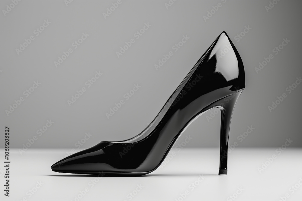 Black high heels with pointed toes. Black high heels with pointed toes.