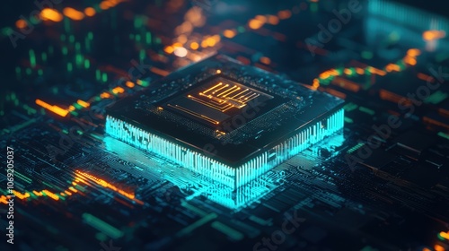 The intricacies of circuit boards and microchips in the technology sector photo