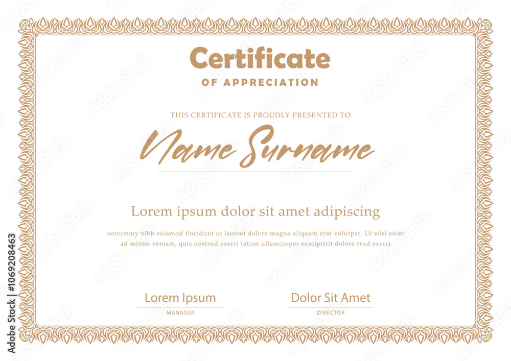 Classic certificate template Classic certificate template