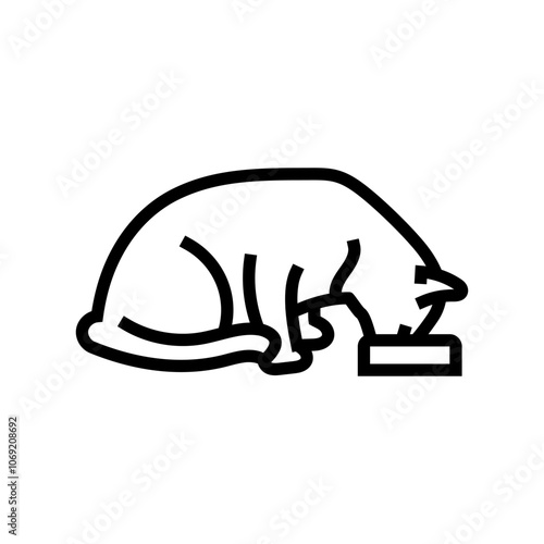 food bowl cat breeding line icon vector. food bowl cat breeding sign. isolated contour symbol black illustration