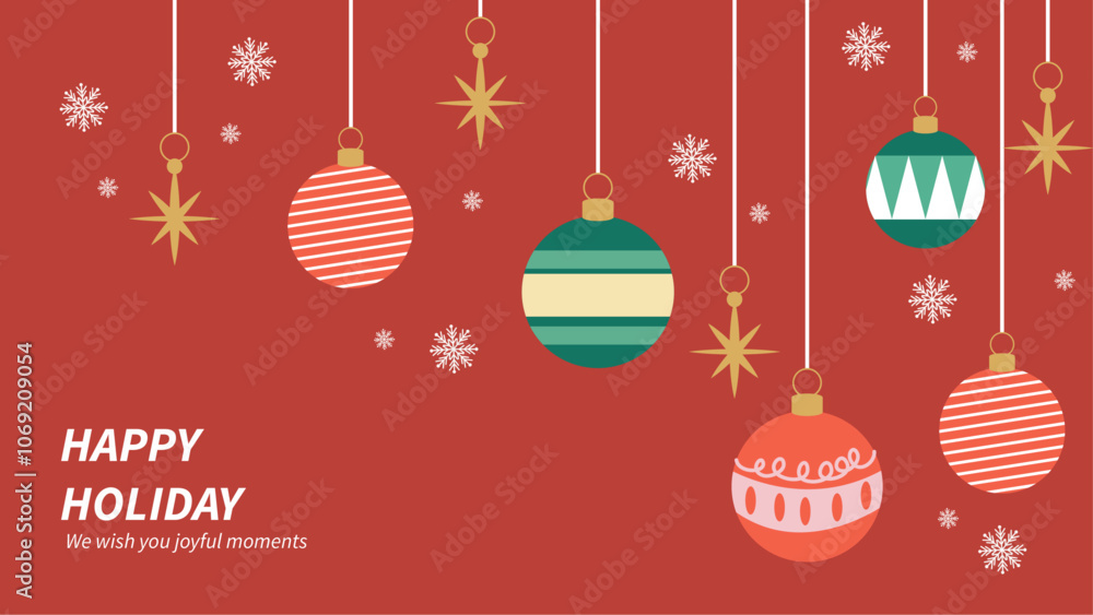 Festive Holiday Greeting Card With Christmas Design Festive Holiday Greeting Card With Christmas Design