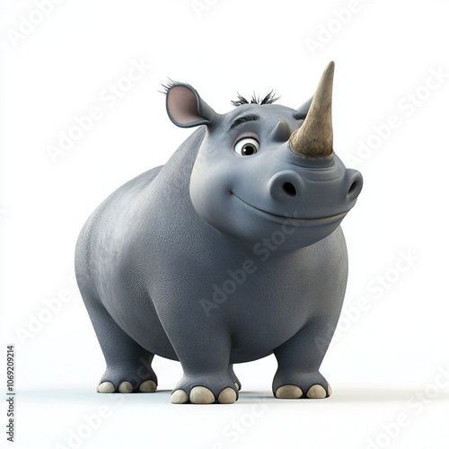 rhino cartoon isolated