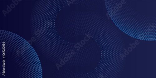 Abstract blue glowing geometric lines on dark blue background. Modern shiny blue circle lines pattern. Futuristic technology concept. Suit for cover, poster, banner, brochure, header, website