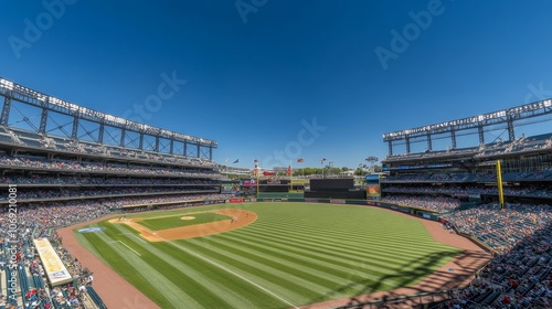 Experience the excitement of live baseball in a thrilling stadium atmosphere photo