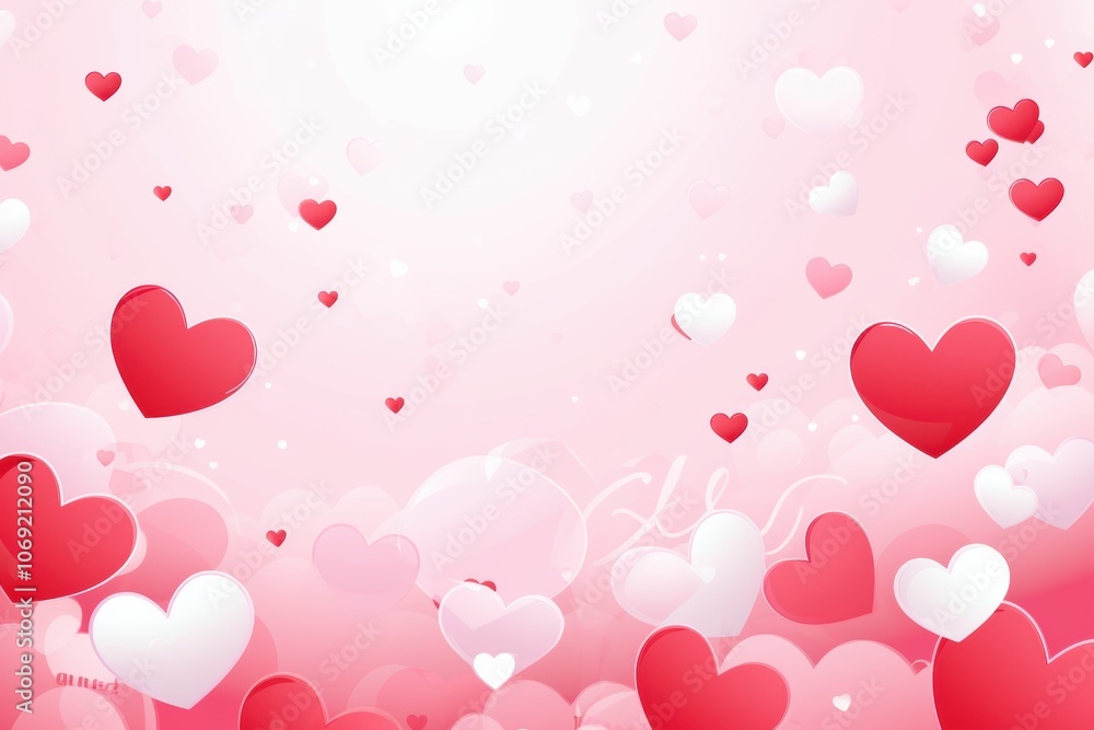 Romantic valentine's day background with floating red and pink hearts Romantic valentine's day background with floating red and pink hearts