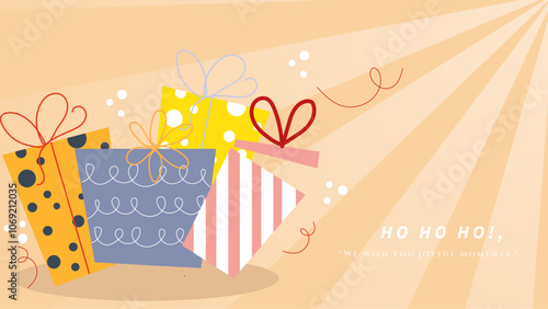 Festive Reindeer Christmas Card With Holiday Wishes. A cheerful Christmas greeting card wth christmas element. Perfect for spreading holiday joy and festive greetings