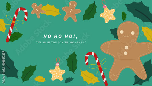 Festive Reindeer Christmas Card With Holiday Wishes. A cheerful Christmas greeting card wth christmas element. Perfect for spreading holiday joy and festive greetings