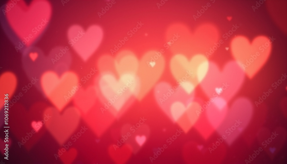 Valentine's Day background with bokeh hearts in red and pink for romantic celebration design
Valentine's Day background with bokeh hearts in red and pink for romantic celebration design