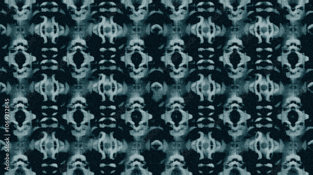 Digital pattern with grunge effect. Dark cyan and gray color palette. Distressed, worn texture. Balanced geometric shapes. Creates a moody and mysterious atmosphere. Evocative and visually striking. Digital pattern with grunge effect. Dark cyan and gray color palette. Distressed, worn texture. Balanced geometric shapes. Creates a moody and mysterious atmosphere. Evocative and visually striking.