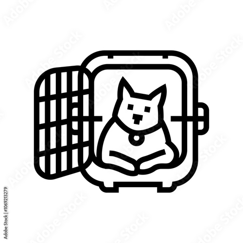 carrier cat breeding line icon vector. carrier cat breeding sign. isolated contour symbol black illustration