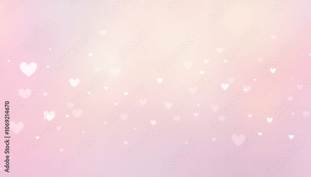 Soft pastel Valentine's Day background with hearts and bokeh for romantic designs
Soft pastel Valentine's Day background with hearts and bokeh for romantic designs