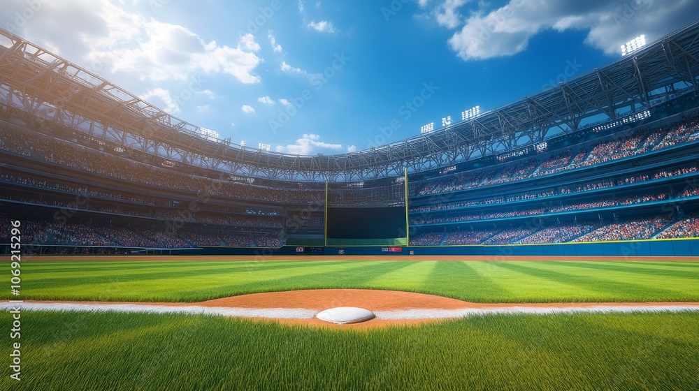 Fototapeta premium Explore the excitement of baseball in a stunning stadium setting