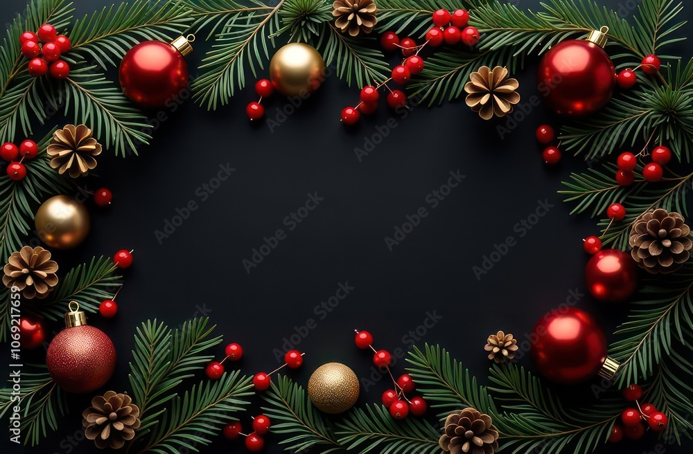 black christmas decoration background with empty space black christmas decoration background with empty space