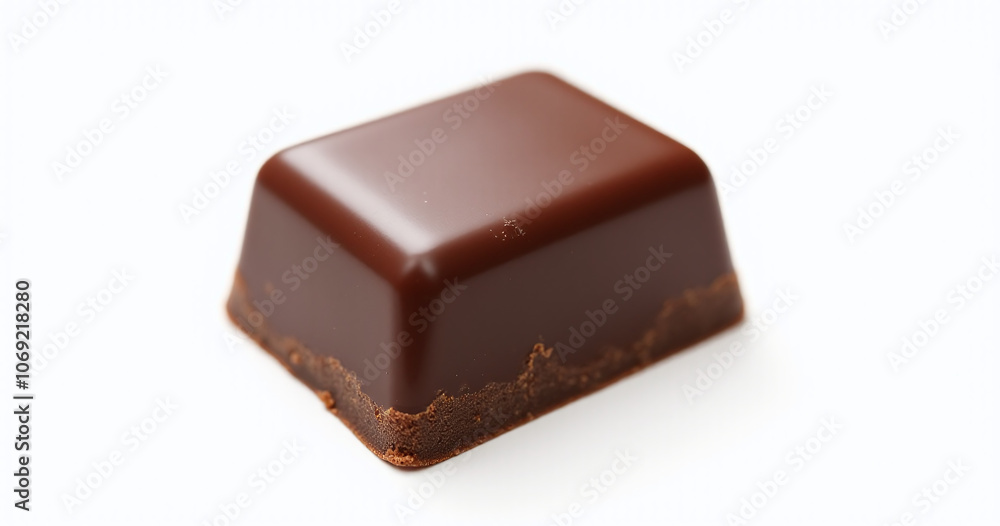 Piece of Chocolate isolated on a white background Dessert containing flavonoids