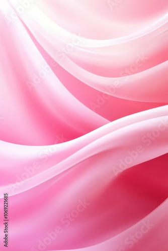 Vibrant pink and white abstract background with flowing curves