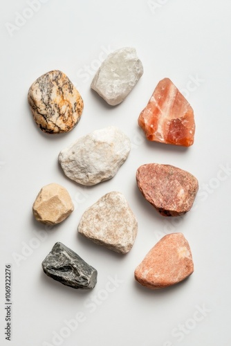 Assortment of natural mineral stones and crystals