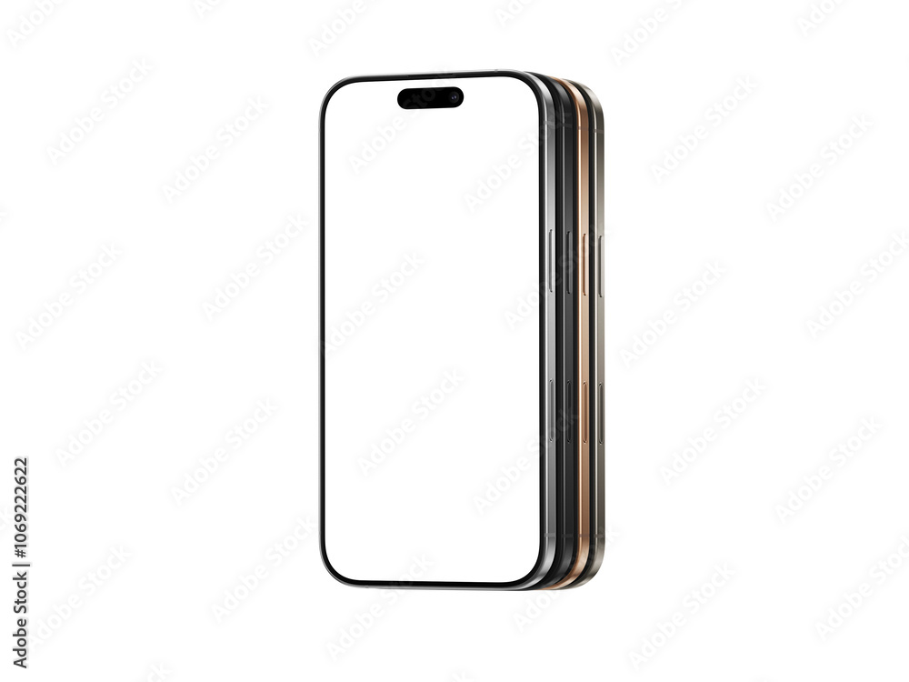 High quality realistic 3d render smartphone ui ux screen mockup with transparent PNG High quality realistic 3d render smartphone ui ux screen mockup with transparent PNG