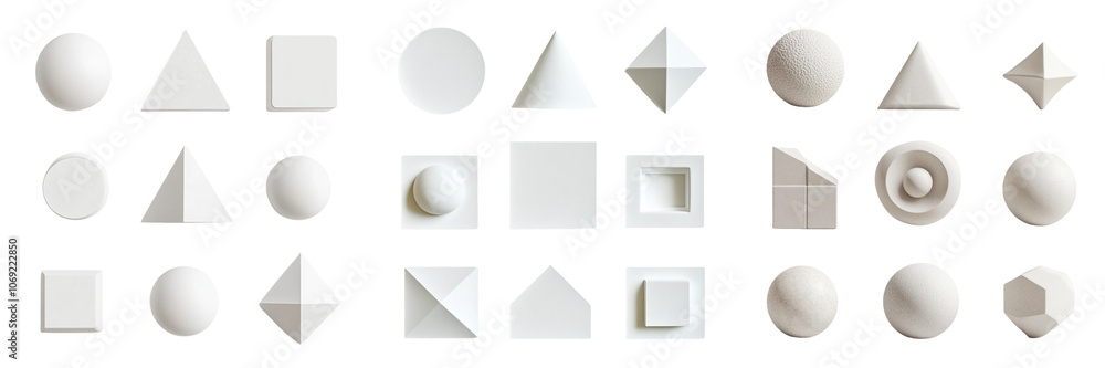 Set of A Basic shapes for various design uses, on a transparent background, cutout PNG file Set of A Basic shapes for various design uses, on a transparent background, cutout PNG file