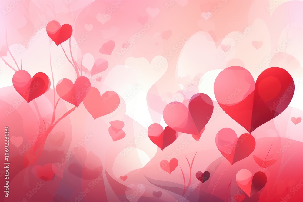 Romantic valentine's day abstract with red hearts for card design Romantic valentine's day abstract with red hearts for card design