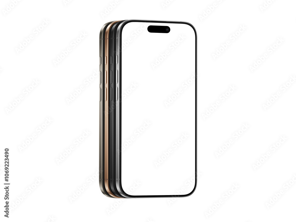 High quality realistic 3d render smartphone ui ux screen mockup with transparent PNG High quality realistic 3d render smartphone ui ux screen mockup with transparent PNG
