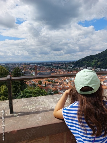 Child enjoys view over Heidelberg