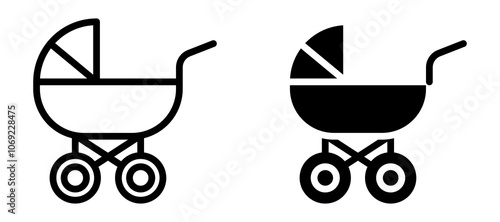 Baby carriage icon