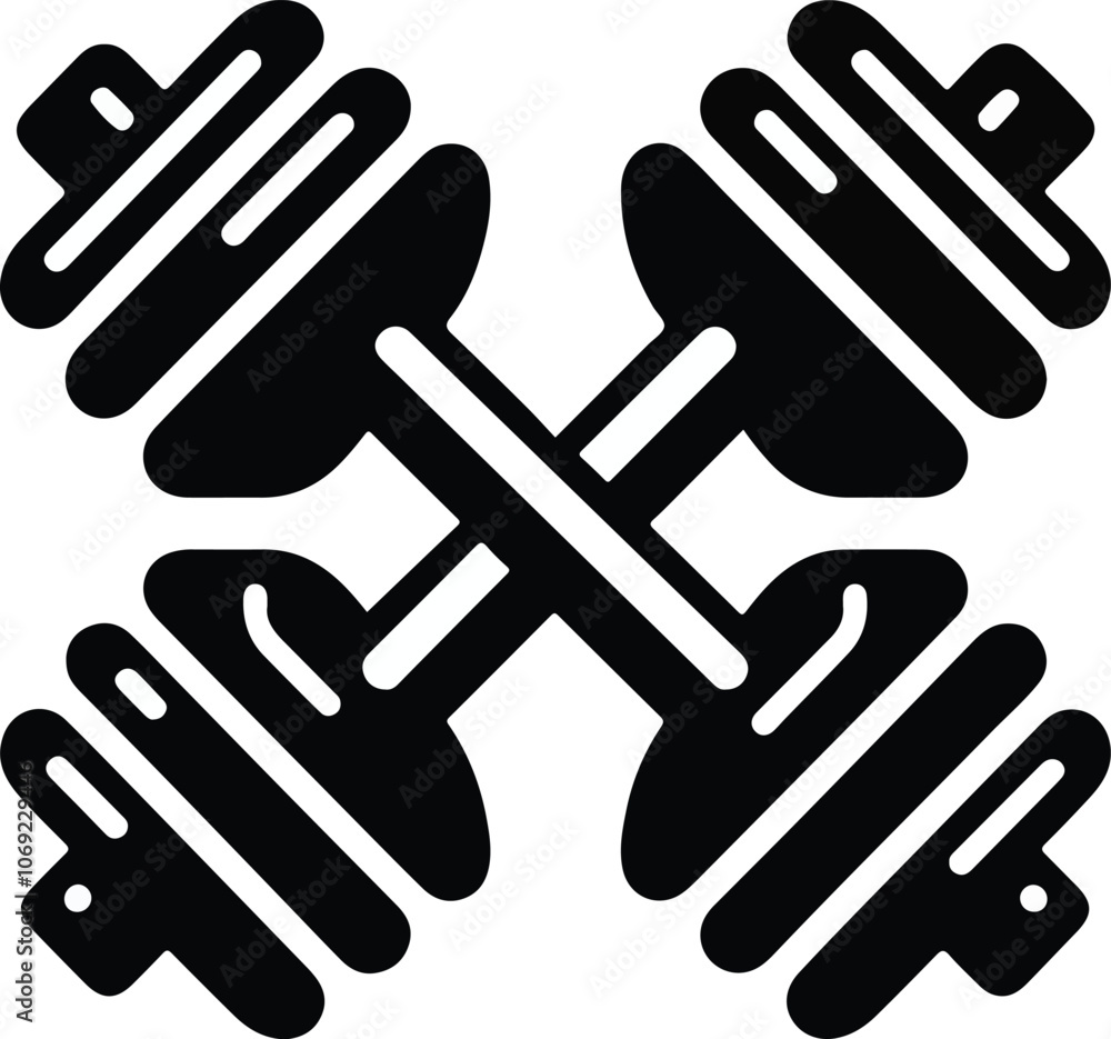 Fototapeta premium Dumble icon for exercise, Gym dumble vector illustration