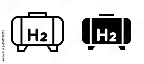 Hydrogen gas tank icon