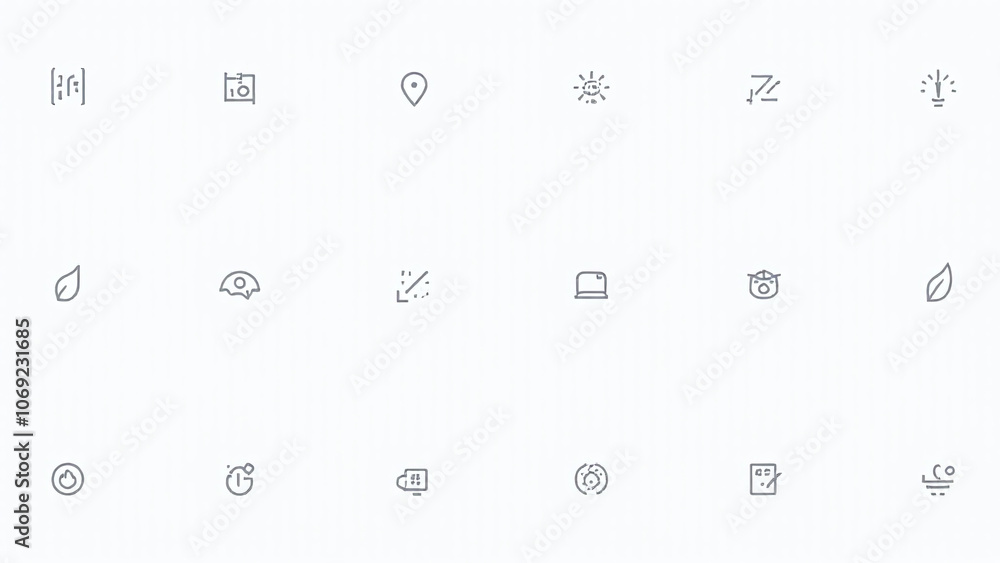 A collection of small graphical representations used to convey information or decorate digital interfaces are called set of line leaf icons A collection of small graphical representations used to convey information or decorate digital interfaces are called set of line leaf icons