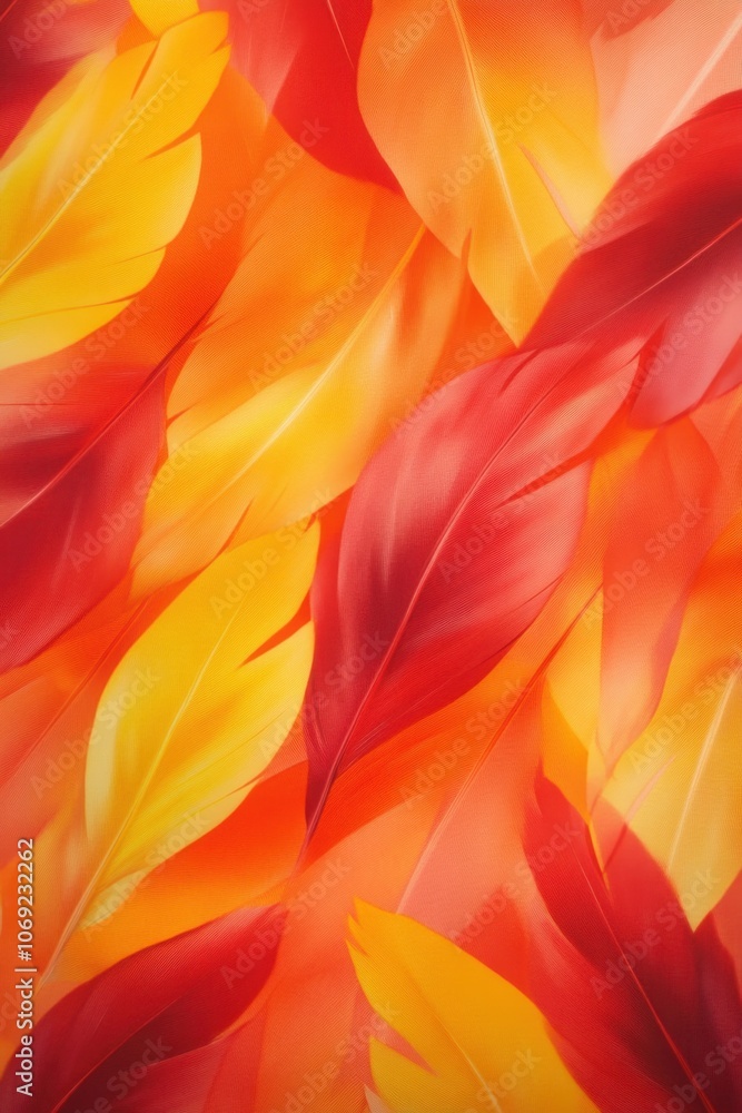 Vibrant feather texture in warm autumn colors Vibrant feather texture in warm autumn colors