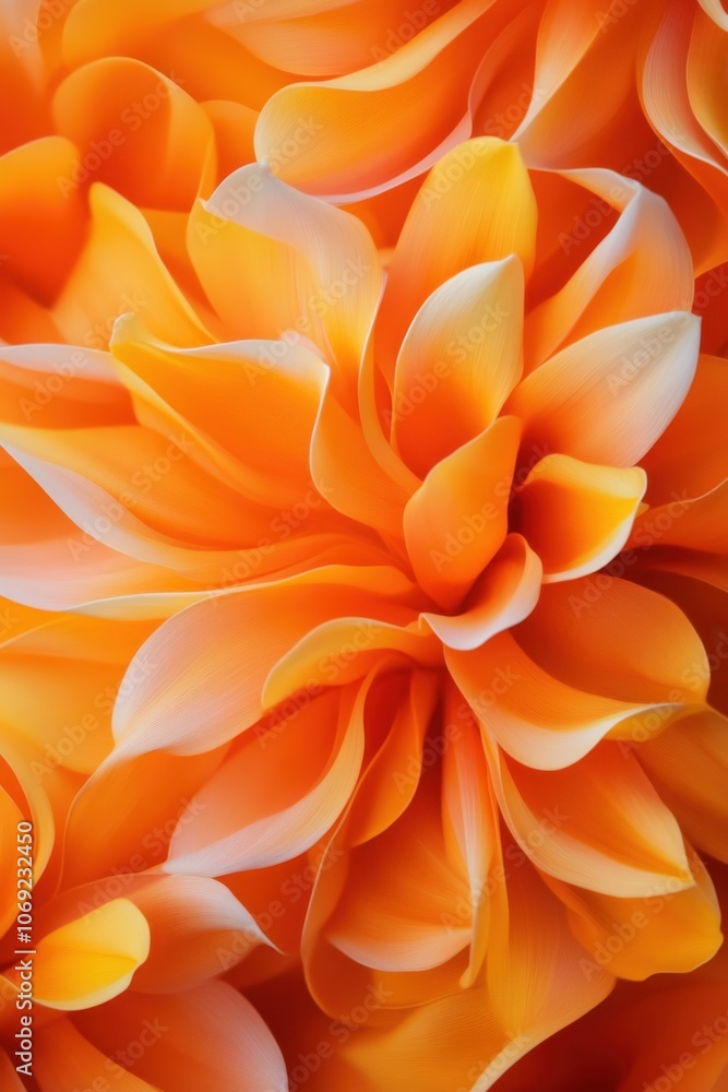 Vibrant orange dahlia flower with soft, delicate petals Vibrant orange dahlia flower with soft, delicate petals