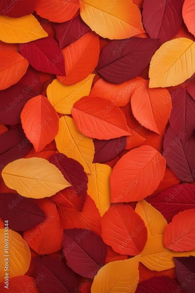 Vibrant autumn leaves in warm fall colors Vibrant autumn leaves in warm fall colors