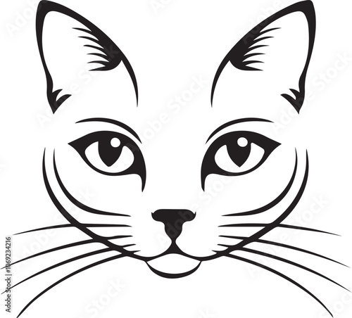 Cat face logo style vector design