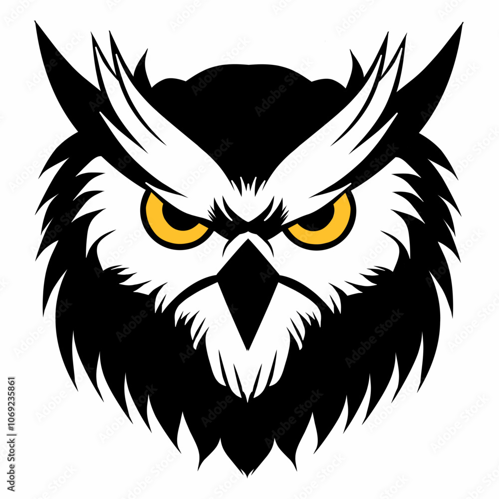 vector illustration of owl head vector illustration of owl head