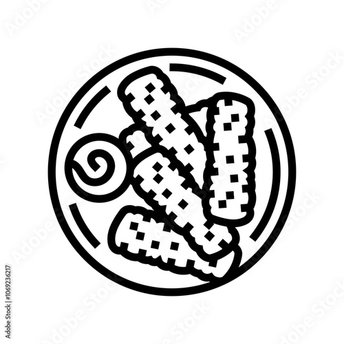 fingers fish line icon vector. fingers fish sign. isolated contour symbol black illustration