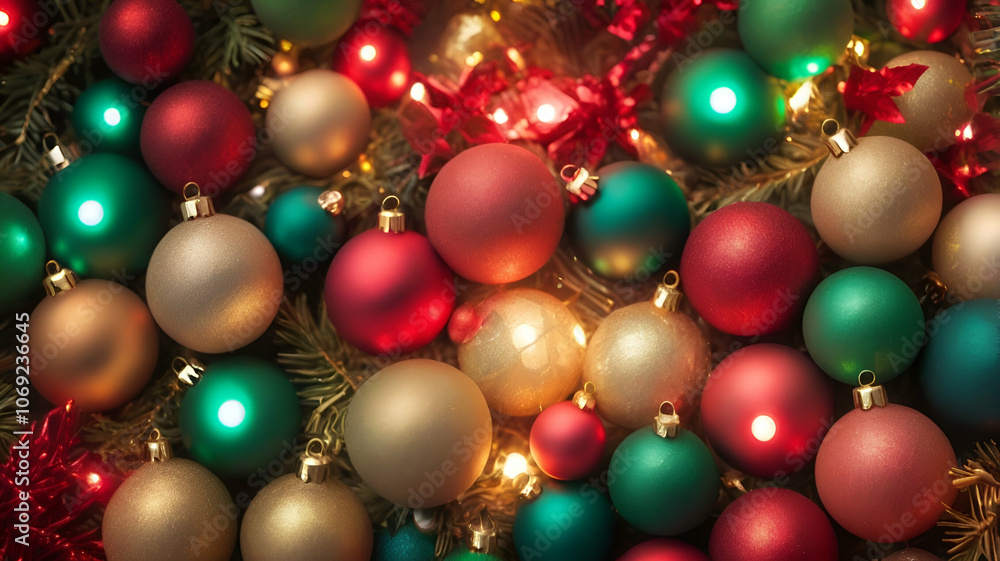 Abstract Festive Christmas Gradient with Subtle Sparkle: Red, Green, and Gold Holiday-Themed Graphic Background Texture
