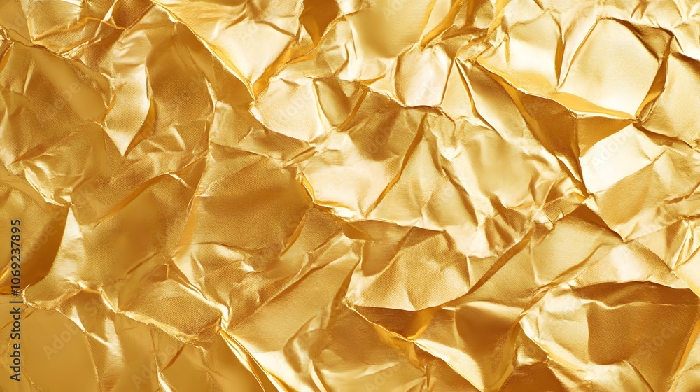 Seamless gold leaf background texture with shiny crumpled metallic foil in golden yellow. Modern and abstract luxury pattern perfect for Christmas glitter decoration and high-end wallpaper. Seamless gold leaf background texture with shiny crumpled metallic foil in golden yellow. Modern and abstract luxury pattern perfect for Christmas glitter decoration and high-end wallpaper.