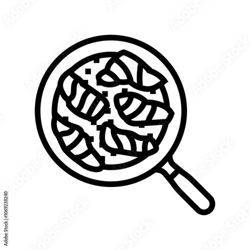 teriyaki fish line icon vector. teriyaki fish sign. isolated contour symbol black illustration