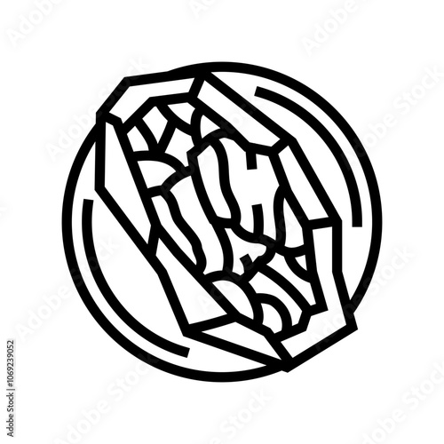 en papillote fish line icon vector. en papillote fish sign. isolated contour symbol black illustration