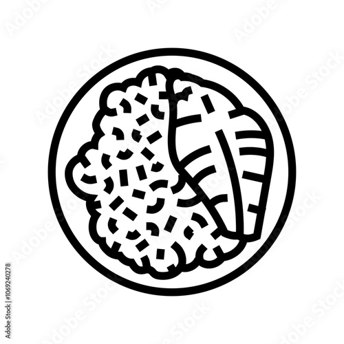 risotto fish line icon vector. risotto fish sign. isolated contour symbol black illustration