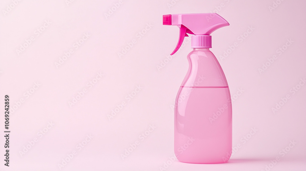 Pink Plastic Spray Bottle on Pink Background Cleaning Beauty Hygiene Pink Plastic Spray Bottle on Pink Background Cleaning Beauty Hygiene