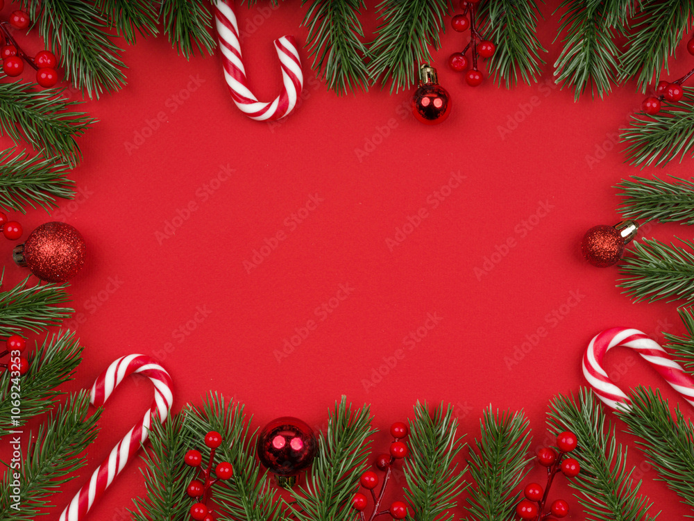 christmas frame on red background christmas frame on red background