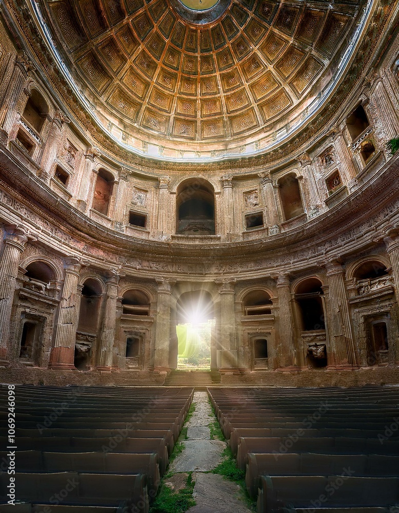 Fototapeta premium Interio de un antiguo edifico romano, en un día soleado¡ 