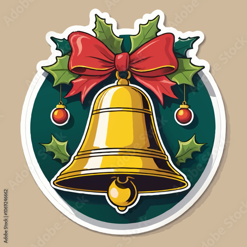 christmas bell ornament sticker