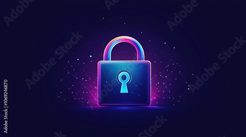 Padlock icon representing security, protection and privacy. Isolated vector illustration. 