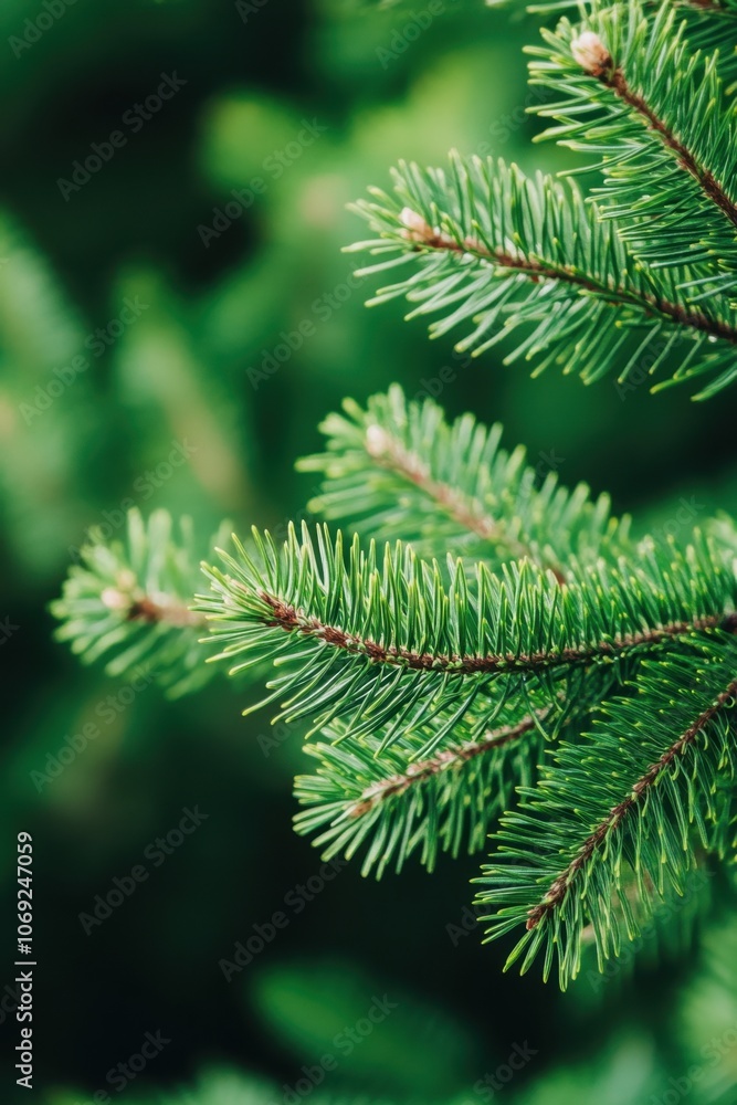 Close-up of lush green pine tree branches Close-up of lush green pine tree branches
