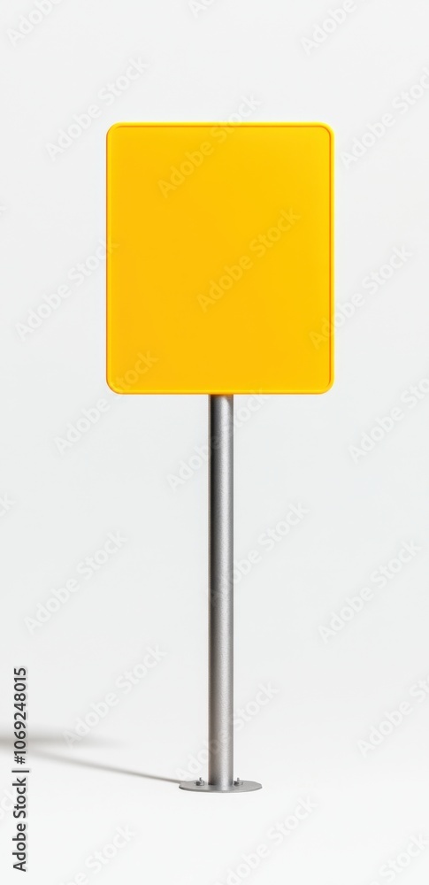 Blank yellow road sign on a white background Blank yellow road sign on a white background