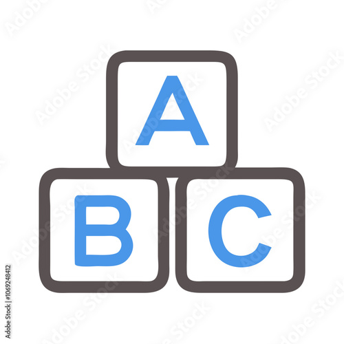 Alphabet blocks icon for early childhood education