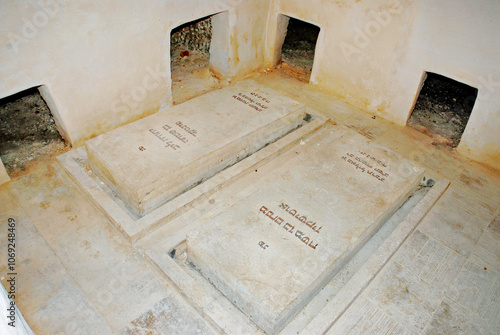 Jewish tombs from First Century of the Christian Era. Mount Scopius, Jerusalem, Israel, 2016 photo