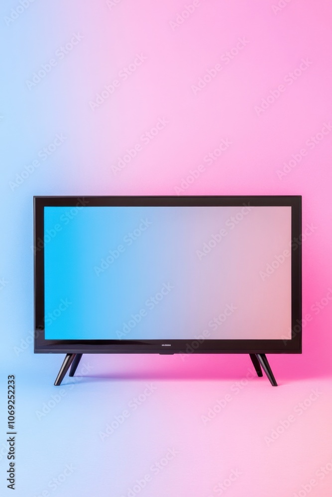 modern flat screen television on colorful gradient background modern flat screen television on colorful gradient background